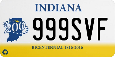IN license plate 999SVF