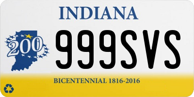 IN license plate 999SVS