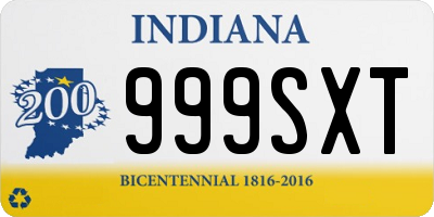 IN license plate 999SXT