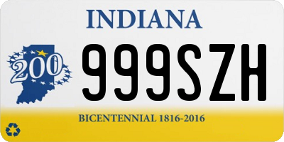 IN license plate 999SZH