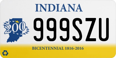 IN license plate 999SZU