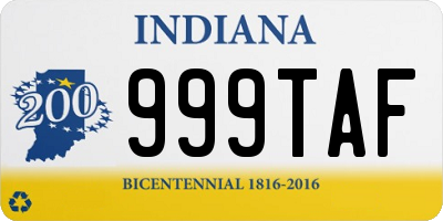 IN license plate 999TAF