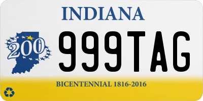 IN license plate 999TAG