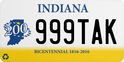 IN license plate 999TAK