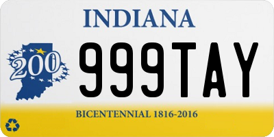 IN license plate 999TAY