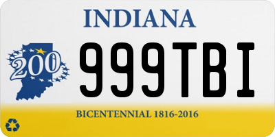 IN license plate 999TBI