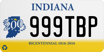 IN license plate 999TBP