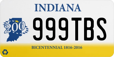 IN license plate 999TBS