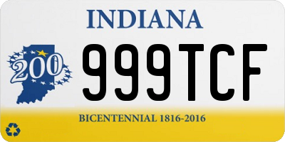 IN license plate 999TCF