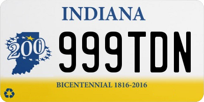 IN license plate 999TDN