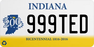 IN license plate 999TED