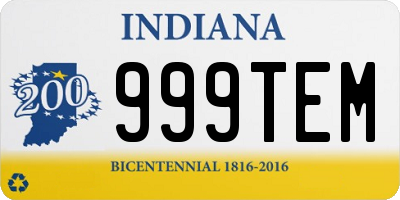 IN license plate 999TEM