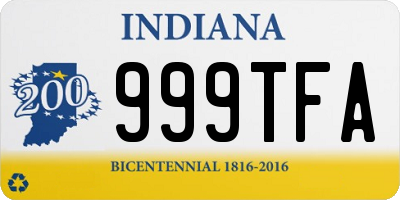 IN license plate 999TFA