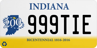 IN license plate 999TIE