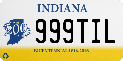 IN license plate 999TIL