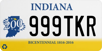 IN license plate 999TKR