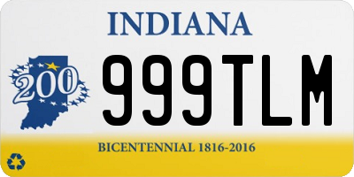 IN license plate 999TLM