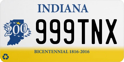 IN license plate 999TNX