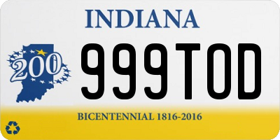 IN license plate 999TOD