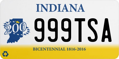IN license plate 999TSA