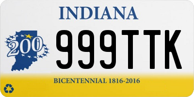 IN license plate 999TTK