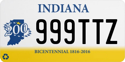 IN license plate 999TTZ