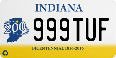 IN license plate 999TUF