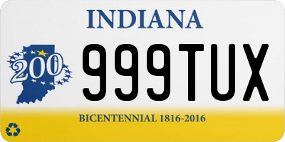 IN license plate 999TUX