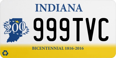 IN license plate 999TVC