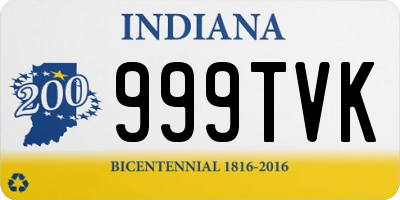 IN license plate 999TVK