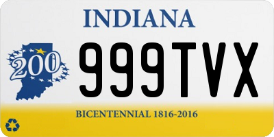 IN license plate 999TVX