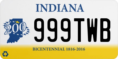 IN license plate 999TWB