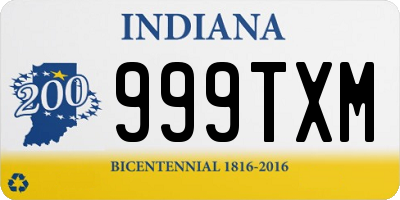 IN license plate 999TXM