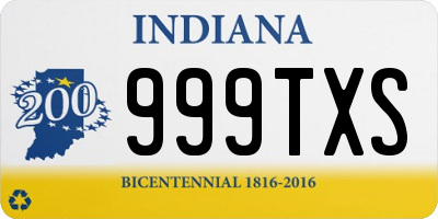 IN license plate 999TXS