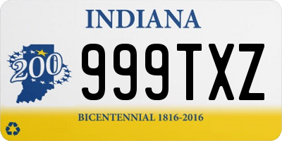 IN license plate 999TXZ