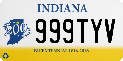 IN license plate 999TYV