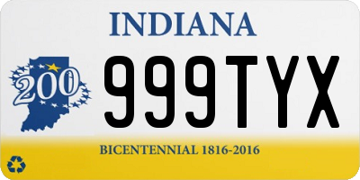 IN license plate 999TYX