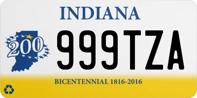 IN license plate 999TZA