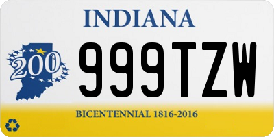 IN license plate 999TZW