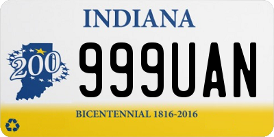 IN license plate 999UAN