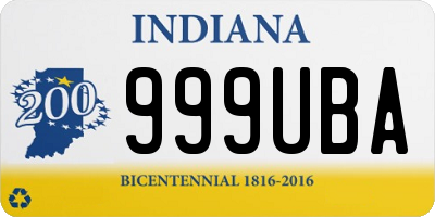 IN license plate 999UBA