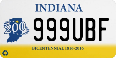 IN license plate 999UBF