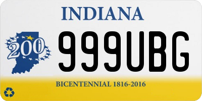 IN license plate 999UBG