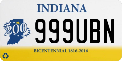 IN license plate 999UBN