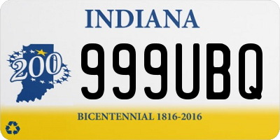 IN license plate 999UBQ