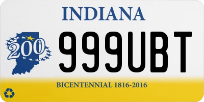 IN license plate 999UBT