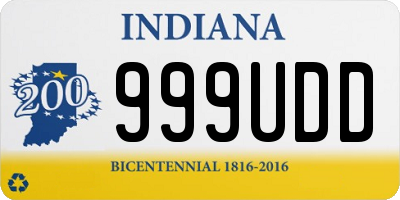 IN license plate 999UDD