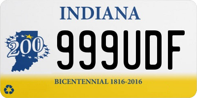 IN license plate 999UDF