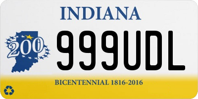 IN license plate 999UDL