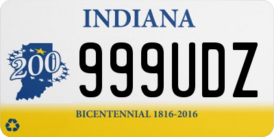 IN license plate 999UDZ